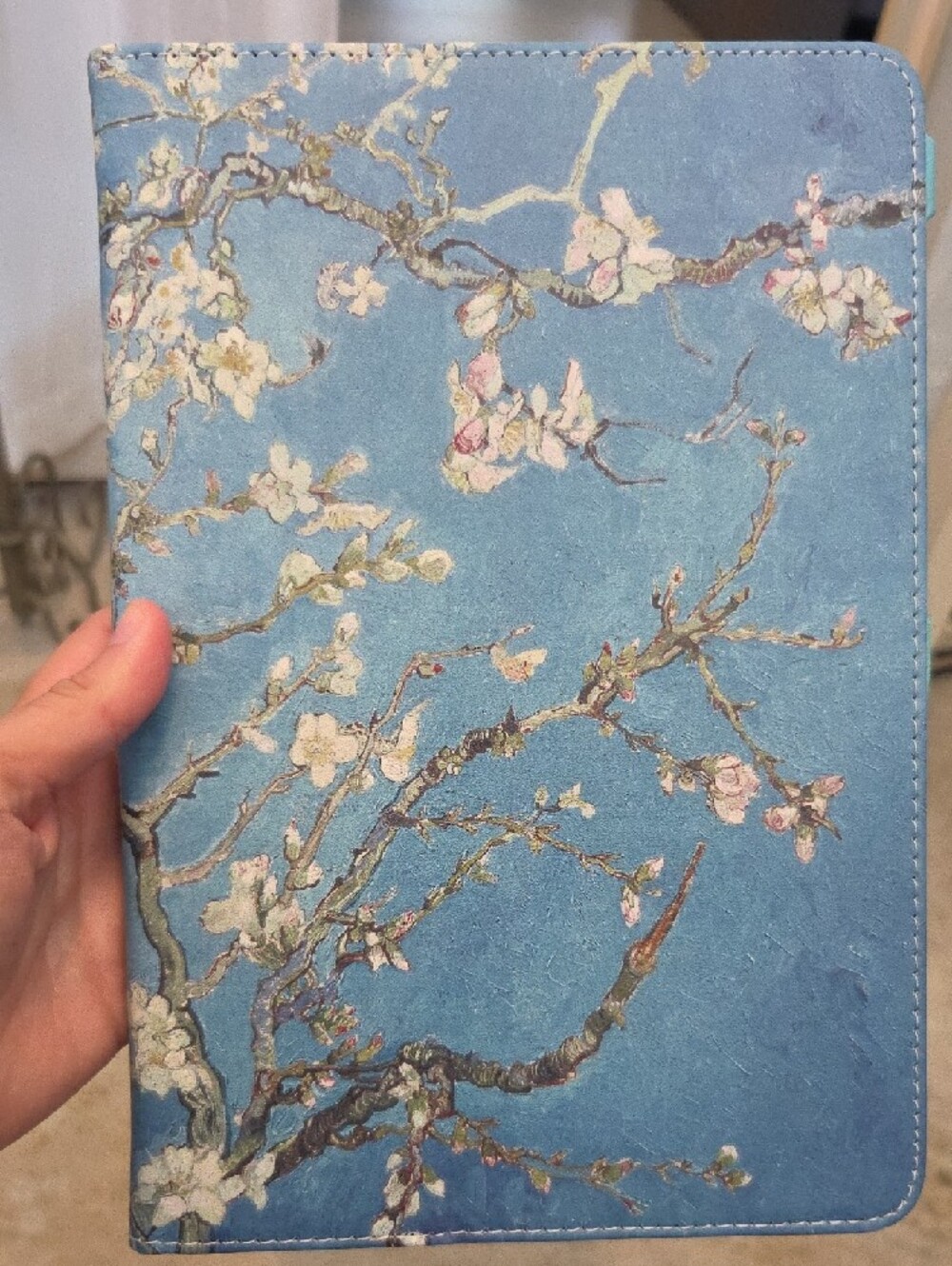 Floral Blue Tablet Case with Stand and Card Slot